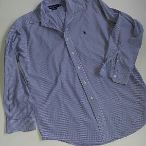 Ralph Lauren men's blue check button shirt